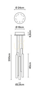 Hanging lamp Fabbian Multispot F32 24cm - 5 - Chrome - F32 A02 00 4 Hanging lamp Fabbian Multispot F32 24cm - 5 - Chrome - F32 A02 00 small 4