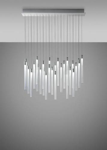 Check Hanging lamp Fabbian Multispot F32 90x15cm - 30 - Chrome - F32 A10 00