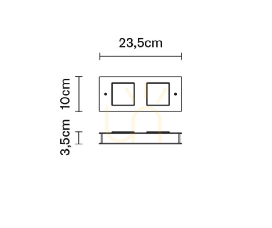 Preview Wall lamp Fabbian Quarter F38 5W 23.5x10cm - Black - F38 G01 02 Wall lamp Fabbian Quarter F38 5W 23.5x10cm - Black - F38 G01 02