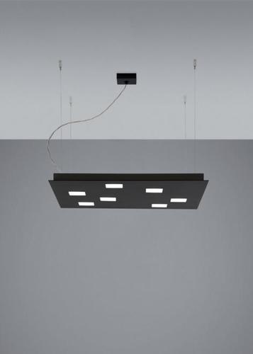 Check Hanging lamp Fabbian Quarter F38 5W 59.5x59.5cm - Black - F38 A03 02