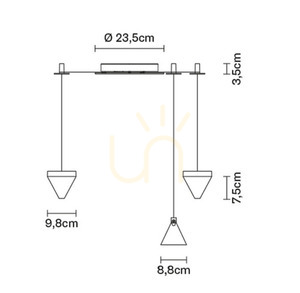 Hanging lamp Fabbian Tripla F41 3W 3 - Anthracite - F41 G02 21 5 Hanging lamp Fabbian Tripla F41 3W 3 - Anthracite - F41 G02 21 small 5