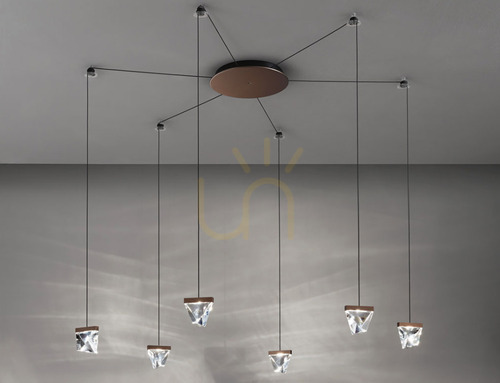 Check Hanging lamp Fabbian Tripla F41 3W 6 - Bronze - F41 G04 76