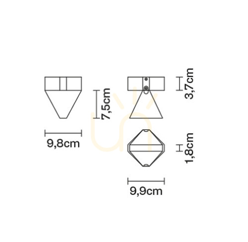 Preview Wall lamp Fabbian Tripla F41 3W 2700K - Chrome - F41 E02 11 Wall lamp Fabbian Tripla F41 3W 2700K - Chrome - F41 E02 11