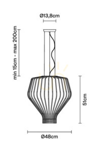 Hanging lamp Fabbian Saya F47 22W 48cm - Transparent and gold - F47 A23 00 3 Hanging lamp Fabbian Saya F47 22W 48cm - Transparent and gold - F47 A23 00 small 3