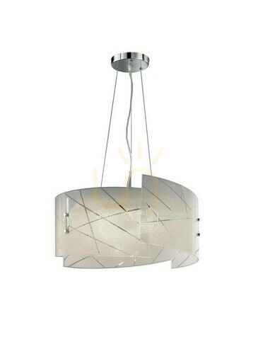 Check Trio SANDRINA 301200300 white glass pendant light 50 cm 3 × E27
