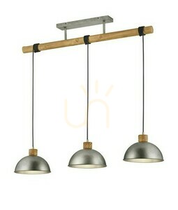 Trio DELHI pendant light 303400367, antique nickel and wood, 3×E27, 107.5 cm small 0