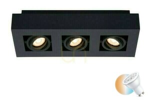 Lucide Xirax 3-Light Black LED Ceiling Downlight 09119/16/30 small 0