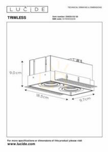 Lucide TRIMLESS Ceiling Eyelet Black Aluminum GU10 2-Light 09925/02/30 small 4