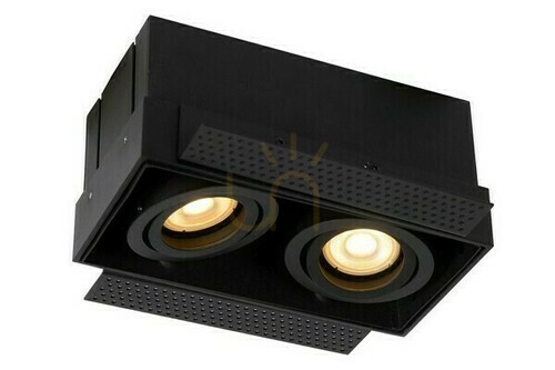 Check Lucide TRIMLESS Ceiling Eyelet Black Aluminum GU10 2-Light 09925/02/30