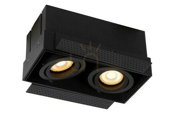 Lucide TRIMLESS Ceiling Eyelet Black Aluminum GU10 2-Light 09925/02/30