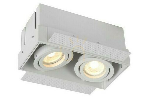 Check Lucide TRIMLESS Ceiling Eyelet White Aluminum 2xGU10 09925/02/31