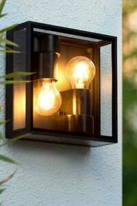 Lucide Dukan Outdoor Ceiling Light Black 2xE27 IP65 15802/02/30 small 3
