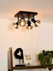Lucide Madee 4-Light Black Metal Glass Ceiling Spotlight 17993/14/30 small 2