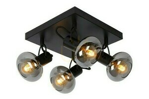 Lucide Madee 4-Light Black Metal Glass Ceiling Spotlight 17993/14/30 small 0