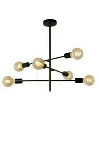 Lucide LESTER Plafond 6-Licht zwart metaal 59 cm 21119/06/30 small 0