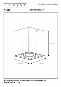 Lucide Tube Black GU10 Ceiling Downlight 82953/01/30 small 7