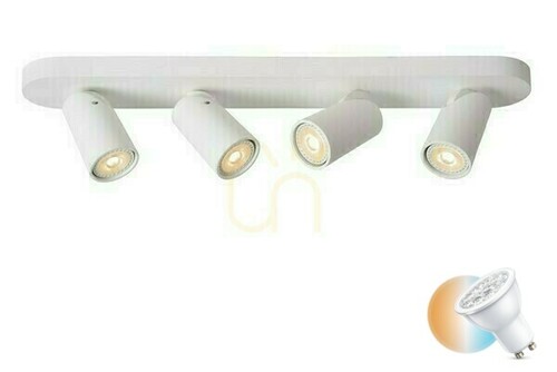 Check Lucide XYRUS Plafond Light White 4x GU10 LED 2200K 60 cm 23954/21/31