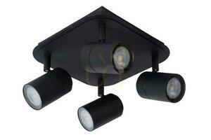 Lucide LENNERT Black Modern Bathroom Ceiling Light 4x GU10 IP44 26958/20/30 small 1