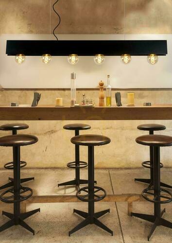 Check Lucide SURTUS 30474/06/30 Black Steel Pendant Light 134 cm 6xE27