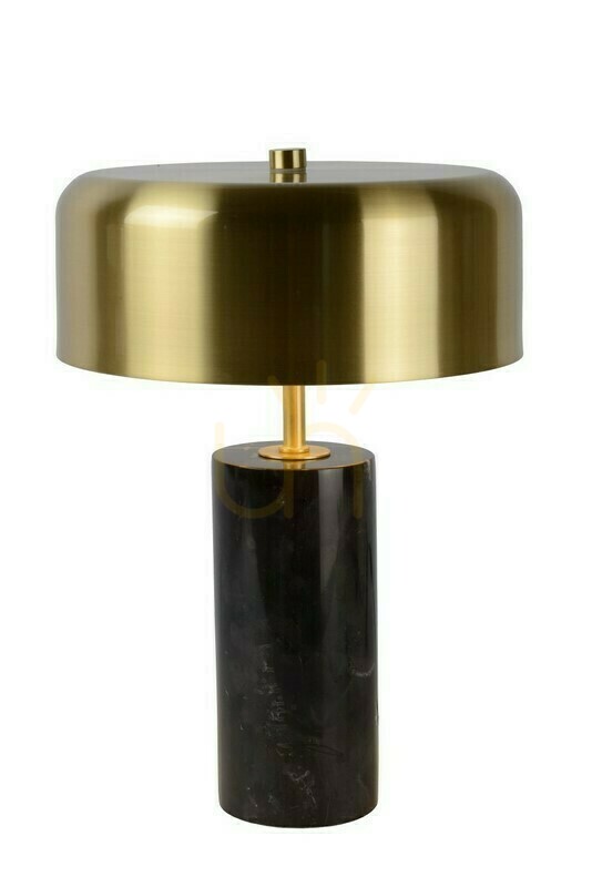 Lucide MIRASOL Black Gold Marble 3-Light Dimmable Table Lamp 34540/03/30