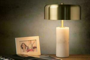 Lucide MIRASOL 34540/03/31 Table Lamp, White Marble and Matt Gold, 3×G9, Ø25 cm small 2
