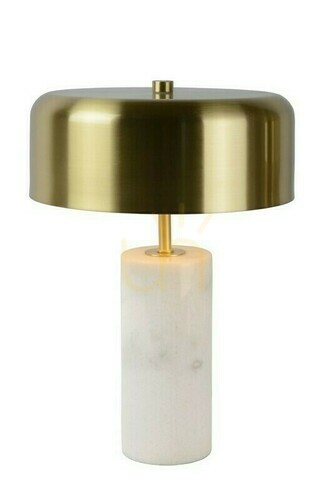 Check Lucide Mirasol White Gold Marble Table Lamp 34540/03/31