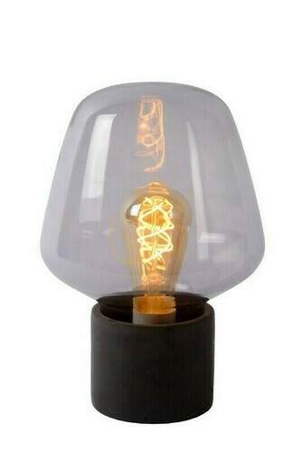 Check Lucide Becky Gray Glass Table Lamp 20 cm E27 45569/01/65