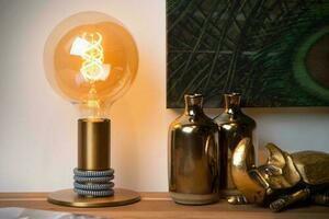 Lucide Marit Gold Table Lamp Steel E27 45576/01/02 small 2