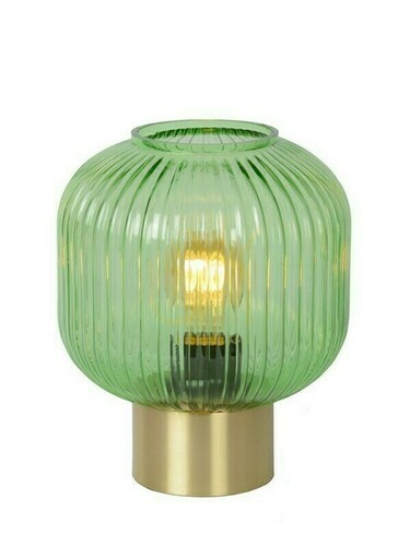 Check Lucide MALOTO Table Lamp Green Gold Glass Metal 20 cm 45586/20/33