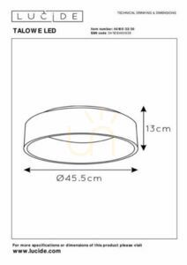 Lucide Talowe LED Plafond Black 45 cm 30W 3000K 46100/32/30 small 4