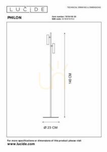 Floor Reading Lamp Lucide Philon 79781/10/30 Black LED 2x4.5W 3000K 140 cm Dimmable small 6
