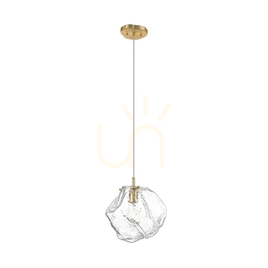 Zuma Line ROCK P0488-01B-U8AC pendant light, gold, clear glass, E27 small 1