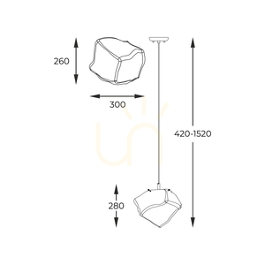 Zuma Line ROCK P0488-01B-U8AC pendant light, gold, clear glass, E27 small 2