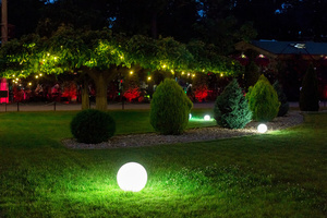 LUNA BALL Decorative Garden Ball Set 30/40/50 cm – LED E27, Installation Kit, UV small 9