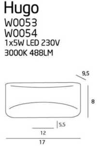 Wall Light Max Light HUGO W0053 White LED 5W 3000K Aluminum small 2