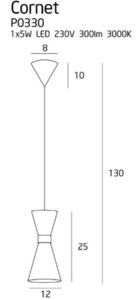 Pendant Light Max Light Cornet P0330 Black Gold LED 12 cm 2 Pendant Light Max Light Cornet P0330 Black Gold LED 12 cm small 2