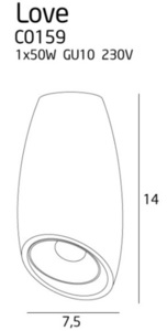 Plafon sufitowy Max Light Love C0159 czarny GU10 1-punktowy 7,5 cm 2 Plafon sufitowy Max Light Love C0159 czarny GU10 1-punktowy 7,5 cm small 2