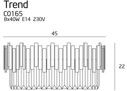 Check Plafon Max Light Trend C0165 złoty 8xE14 45 cm kryształowy