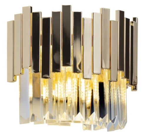 Check Wall Lamp Max Light Trend W0251 Gold 3-Light G9 Crystal Glass