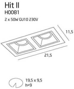 Recessed Luminaire Max Light HIT II Black 2xGU10 H0091 small 2