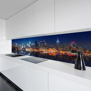 Wall mural Panoramic New York Manhattan illuminated at night small 1