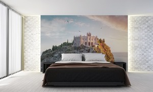 Santa Maria dell'Isola, wall mural for the living room, bedroom, sunny day on the island, warm and cold colors, Tropea, Calabria, Italy small 1