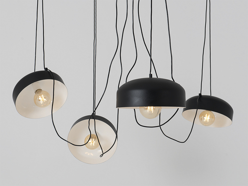Check CustomForm POPO FLAT L 4 Black Pendant Light