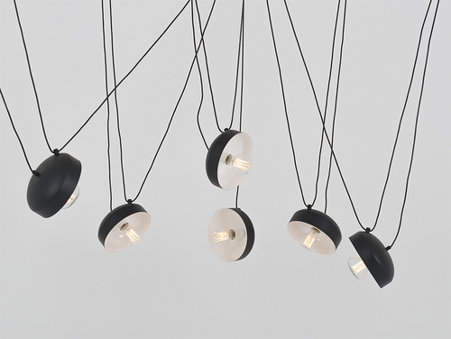 Check Pendant lamp POPO FLAT 6 - black