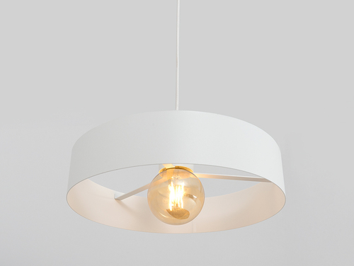 Check CustomForm FAY 1 L white steel pendant light, E27, 35 cm