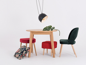 KIKO wooden stool, juicy cranberry small 2