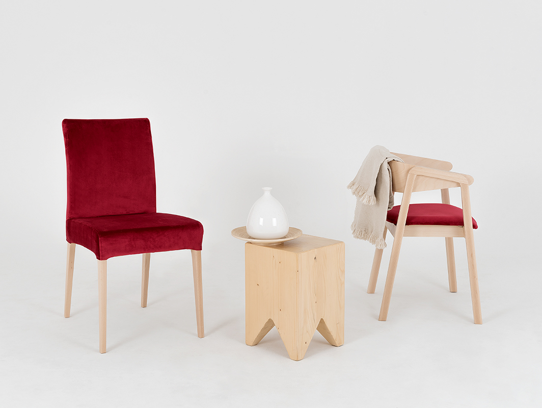 Preview Wooden chair DIANA, natural beech, cranberry Wooden chair DIANA, natural beech, cranberry