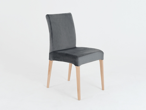 Check Upholstered gray chair DIANA, beech