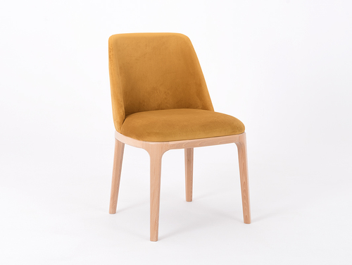 Check Scandinavian chair upholstered with LULU passion fruit
