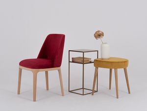 Upholstered bucket chair LULU cranberry small 2